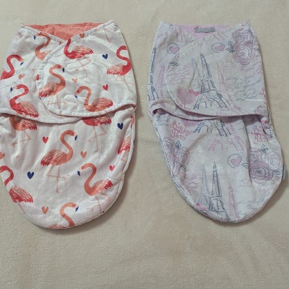 Flamingo and Paris Themed Baby Swaddle Set - Picture 2 of 7